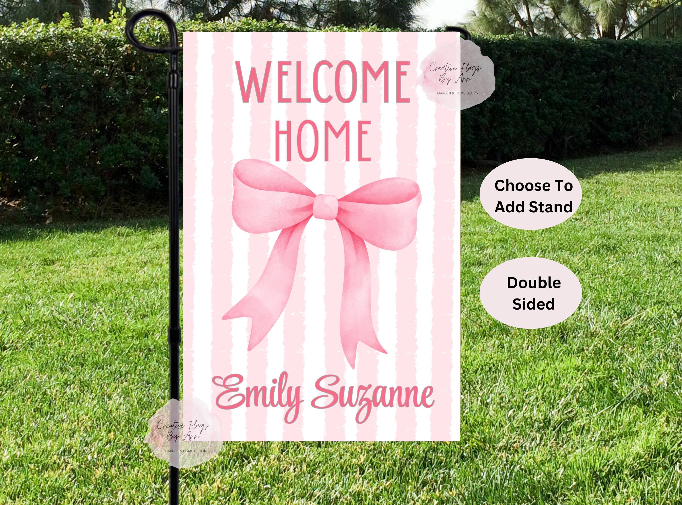 Baby Girl Garden Flag, Baby Girl Decor, Welcome Baby Girl Flag, Pink Bow  Flag, Baby Girl Shower Gift, New Baby Gift, Custom Yard Flags - Etsy Israel, image size:2700x2000