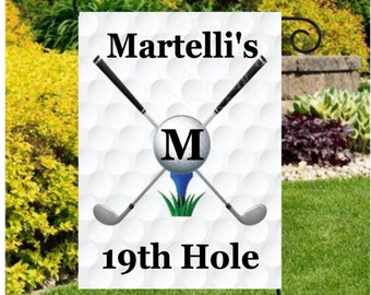 Golf Garden Flag, Golfer's Flag, 19th Hole Flag, Golfer's Gift, Personalized Golf, Golf Balls ,Golfing, Gift For Men, Dad's Gift, Golf Tee