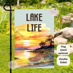 Lake Life Flag, Lake House Sign, Lake House Flag, Spring Garden Flag, Summer Yard Flag, Fishing, Camping, Lake Flag, River Life, Adventure
