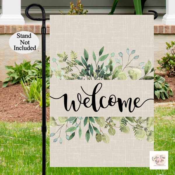 Welcome Garden Flag, Welcome Wreath Flag, Spring Garden Flag, Spring Porch , Entry Flag, Summer Flags, 12x18 in Flag