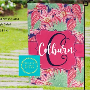 Summer Lily Garden Flag, Pool Flag, Personalized Flags, Front Door Decor, Tropical Garden Flag, 12x18 Inch Yard Flag