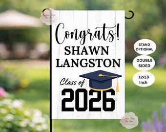 Personalized Graduation Garden Flag: Class of 2026, Double Sided