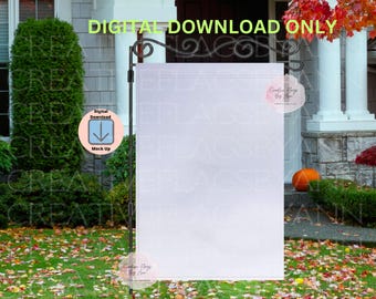 Fall Garden Flag Mock Up, Sublimation Garden Flag Mock Up, Fall Flag, White Flag Mock Up, Mock Ups, Garden Flag Template , Digital Download