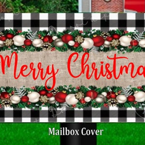 Mailbox Cover, Christmas Mailbox Cover, Christmas Mailbox Wrap, Merry Christmas Mailbox, Vinyl Mailbox, Magnetic Mailbox Cover