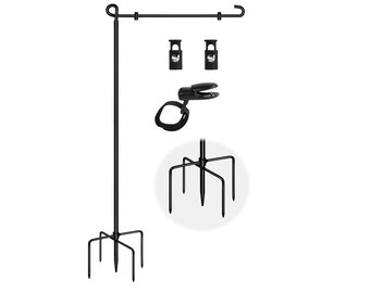 Flag Stand, Garden Flag Pole, Metal Stand for Flags.
