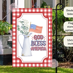 Patriotic Garden Flag, Patriotic Yard Decor, 4th of July Flag, God Bless America, Red White and Blue Banner, Gift Idea, American Flag