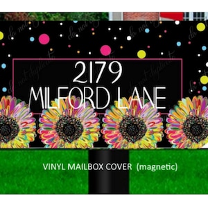 Daisy Mailbox Cover, Spring Floral Mailbox Cover, Mailbox Address Cover, Vinyl Mailbox Wrap, Magnetic Mailbox Cover, Street Address Cover