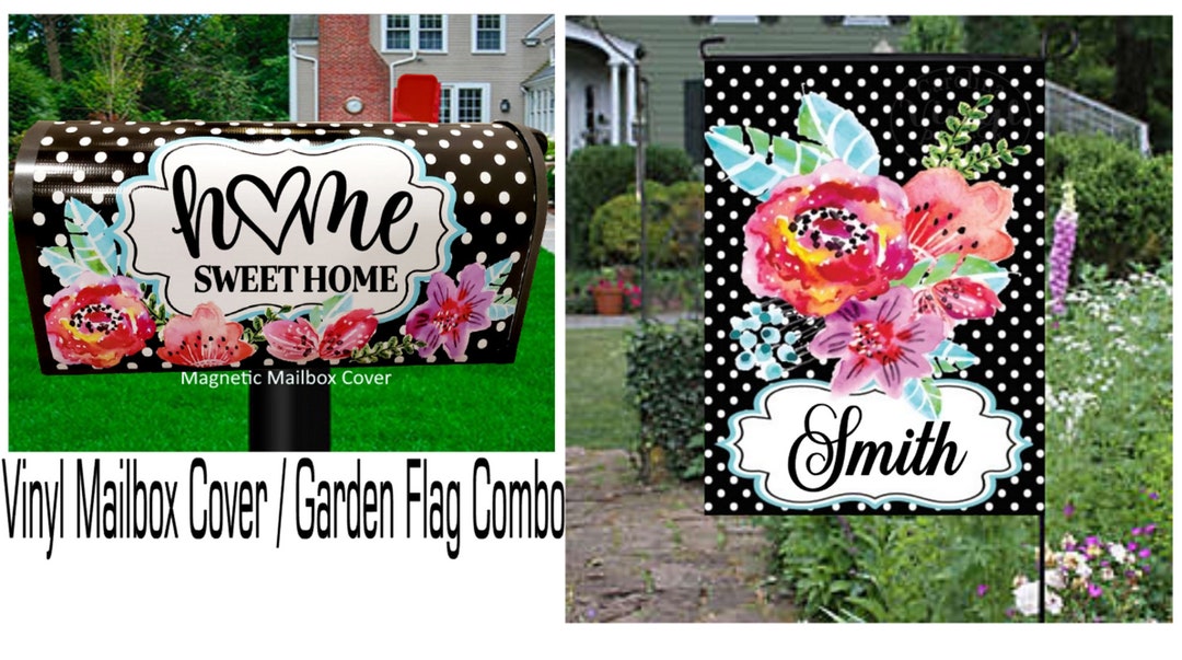 Mailbox Spring Flag Floral Mailbox Cover & Garden Flag Combo: Home Sweet Home Vinyl Decor ...