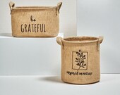 Set of 3 l Decorative Natural Planter Jute Crochet Basket Interior Storage Basket Bathroom Storage Basket