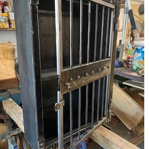 Industrial Whiskey Cabinet – Handmade Steel Bar Cabinet – Lockable Liquor Display – Made in Italy – Ready to Ship image 5