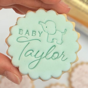 Customised Baby Name Cookie Stamp Set, Perfect for Baby Showers and Birthdays! M&S size cookie cutter, personalised cookie stamp, clay stamp