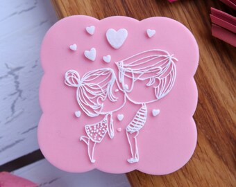 Valentine day Love embosser fondant stamp, acrylic Debosser for cookies, cupcakes