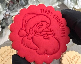 Merry Christmas from Santa Cookie Stamp Set: M&S Size, Fondant Biscuit Stamp