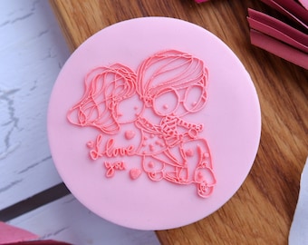 Valentine Day Love embosser fondant stamp, acrylic Debosser for cookies, cupcakes