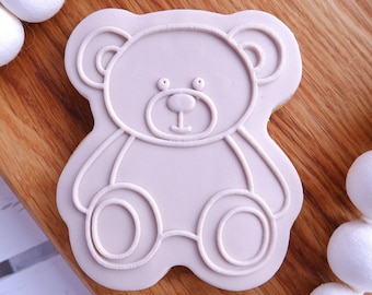 Teddy Bear Fondant Embosser Stamp with Cutter Set: Acrylic Baby Debosser
