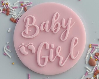 Baby Girl embosser fondant stamp, acrylic embosser for cookies, cupcakes, and cake decorating debosser