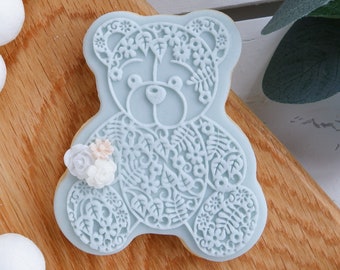 Teddy Bear Fondant Cookie Embosser & Cutter Set: Acrylic Baby Embosser