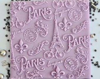 Debosser met Parijs patroon fondantstempel, acryl debosser voor koekjes, cupcakes