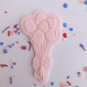 Luftballons Fondant Cookie Präge- & Ausstechform Set: Acryl Prägestempel