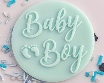 Baby Boy embosser acrylic fondant stamp, embosser for cookies, cupcakes, and cake decorating debosser