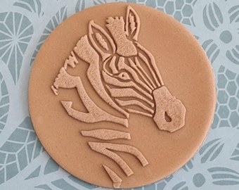 Sello de relieve Safari Zebra para fondant, sello de relieve acrílico para galletas, cupcakes y decoración de pasteles.