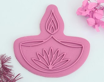 Diwali Fondant Embosser with Cutter Set: Acrylic Fondant Stamp
