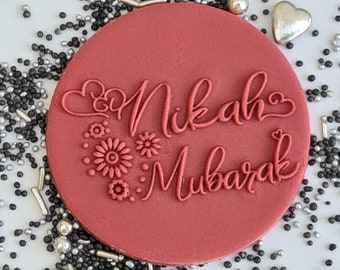 Nikah Wedding embosser fondant stamp, acrylic embosser for cookies, cupcakes, and cake decorating debosser