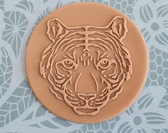 Timbro a rilievo Safari Tiger per fondente, timbro acrilico per decorare biscotti, cupcake e torte.