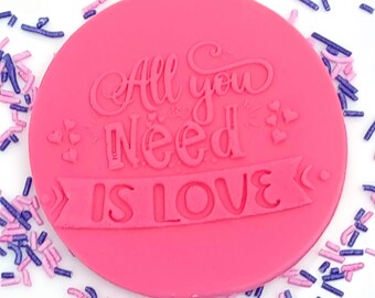 Valentine Day Love embosser fondant stamp, acrylic Debosser for cookies, cupcakes