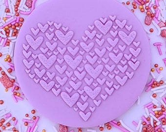 Sello fondant en relieve Love Heart, Debosser acrílico para galletas, cupcakes