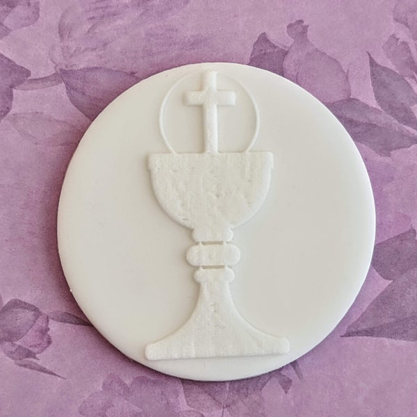 Chalice embosser acrylic fondant stamp, debosser for cookies, cupcakes, and cake decorating