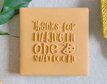 Timbro in acrilico per fondente "Grazie insegnante", per decorare biscotti, cupcake e torte.