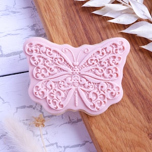 Butterfly Fondant Cookie Stamp & Cookie Cutter Set: Acrylic Embosser