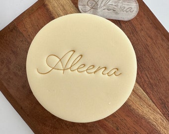 Custom First name impression embosser fondant stamp, acrylic Debosser for cookies, cupcakes