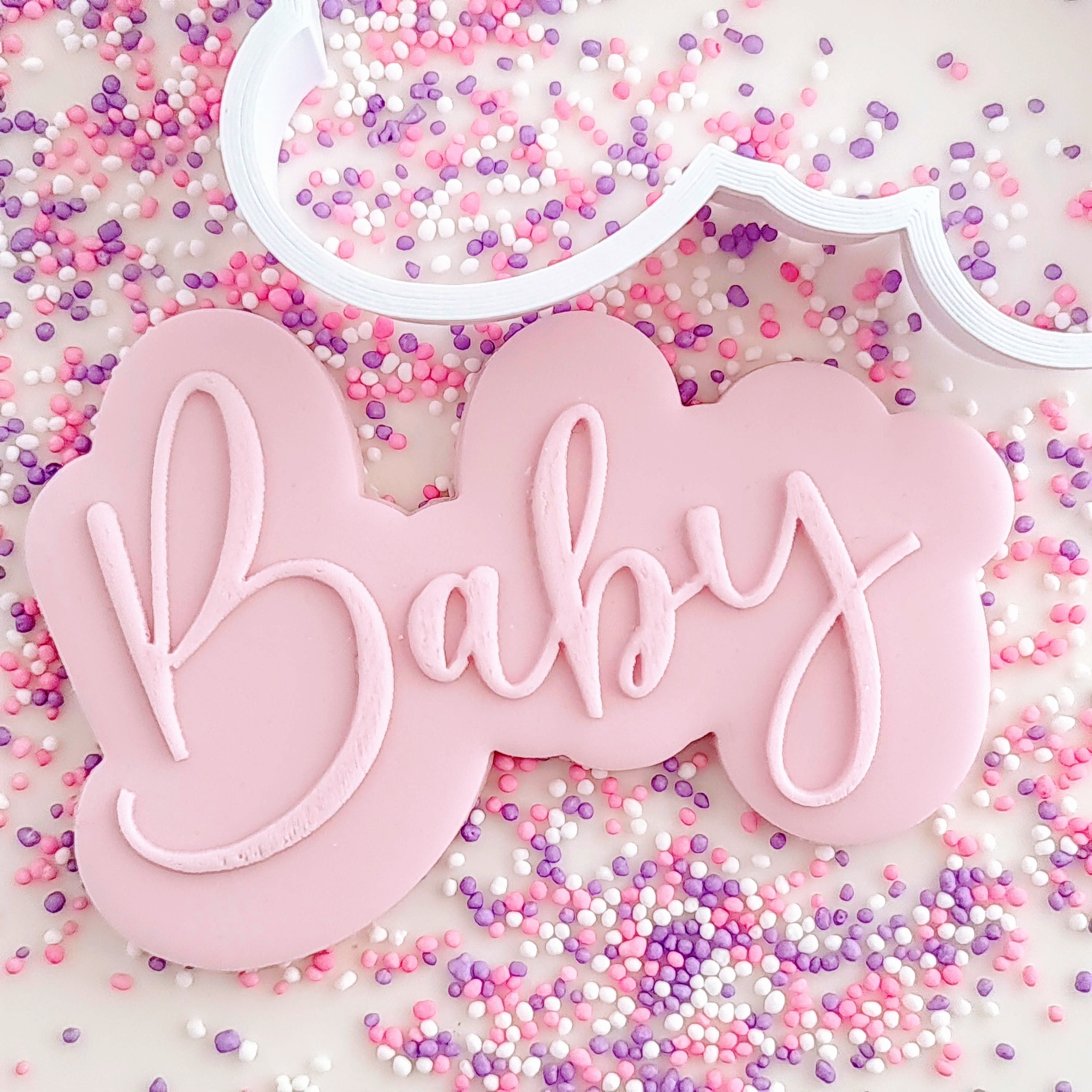 Baby Embosser & Cookie Cutter Combo Acrylic Fondant Stamp Etsy UK