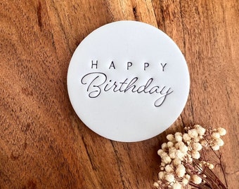Happy Birthday impression embosser fondant stamp, acrylic Debosser for cookies, cupcakes