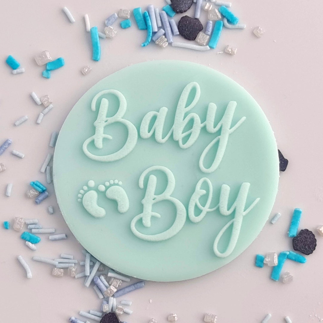 Baby Boy Embosser Acrylic Fondant Stamp, Embosser for Cookies, Cupcakes