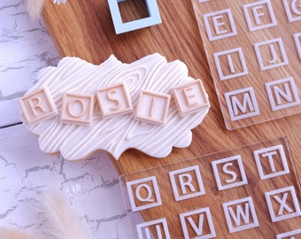 Baby Blocks impression embosser fondant stamp, acrylic Debosser for cookies, cupcakes