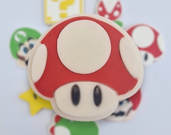 Sello de fondant en relieve de hongo de Super Mario con cortador a juego, para galletas y cupcakes.