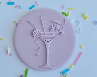 Sello de acrílico para galletas con fondant para fiestas