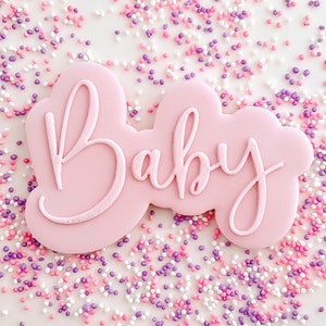Baby Prägezange & Cookie Cutter Kombi-Acryl-Fundant-Stempel, Prägestempel für Kekse, Cupcakes und Kuchendekorationsstempel