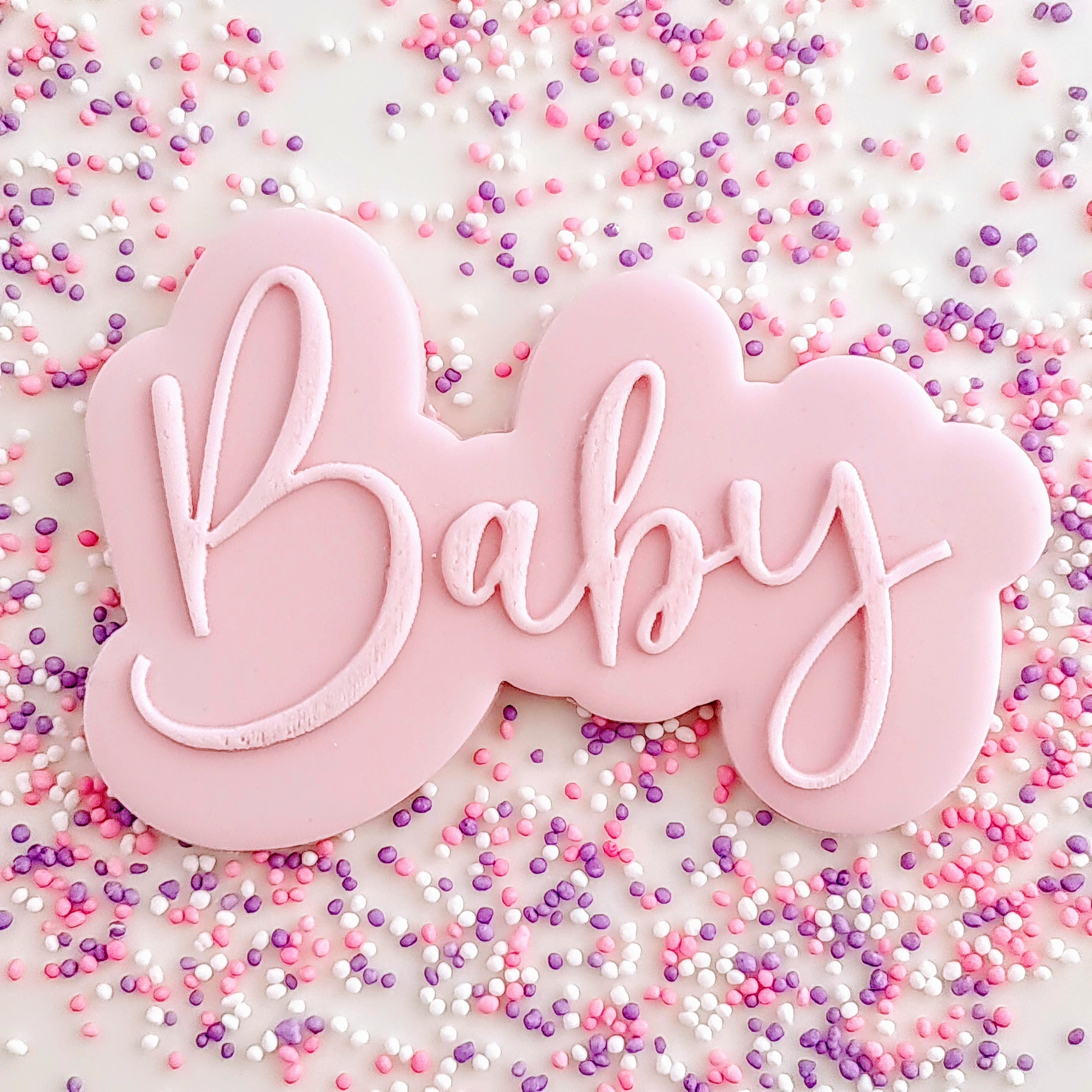 Baby Fondant Embosser & Cookie Cutter Set: Acrylic Cookie Stamp