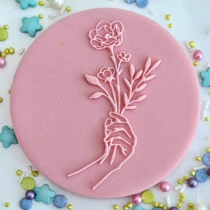 フラワーエンボッサー アクリルフォンダンスタンプ、クッキー、カップケーキ、ケーキデコレーション用デボッサー