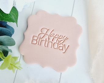 Happy Birthday impression embosser fondant stamp, acrylic Debosser for cookies, cupcakes