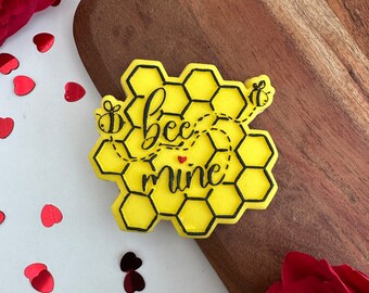 Biene, Minenmuster, Fondant Stempel mit passendem Ausstecher, Acryl Prägestempel für Kekse, Cupcakes