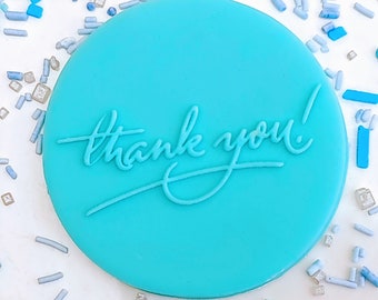 Thank You embosser fondant stamp, acrylic embosser for cookies, cupcakes, and cake decorating