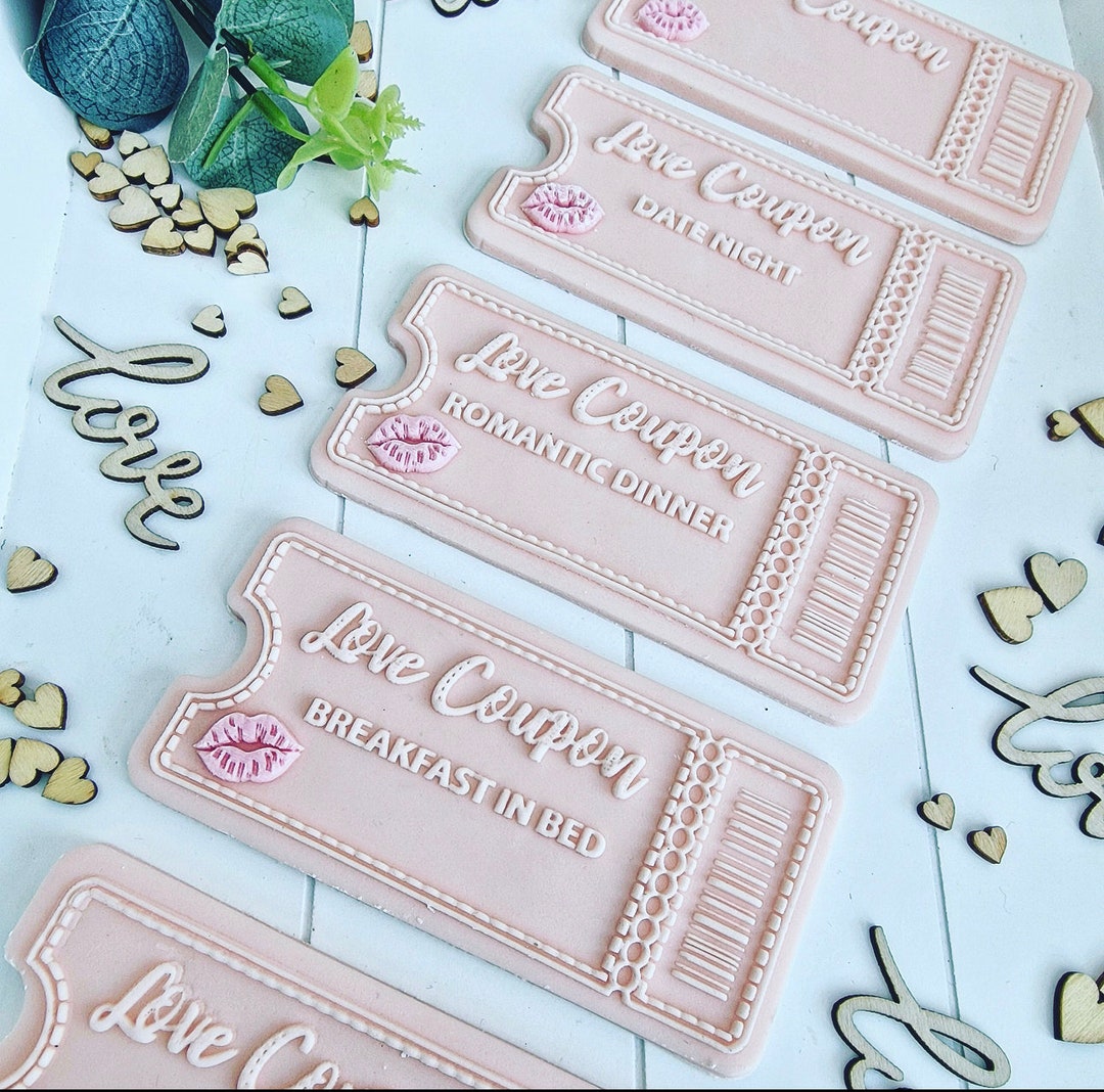 Love Coupons Personalised Valentine Day Embosser Fondant Stamp With