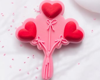 Sello de fondant PLA con forma de globo de corazón y cortador a juego, para galletas y cupcakes.