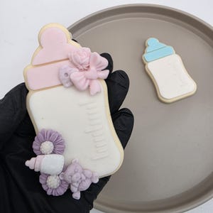 Baby Bottle Cookie Stamp & Cookie Cutter Combo PLA fondant stamp, cookie embosser,  First Birthday, 3d printed, Fondant Stamp