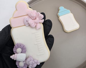 Set de sellos y cortadores de galletas de fondant con forma de biberón: Estampador en relieve PLA impreso en 3D